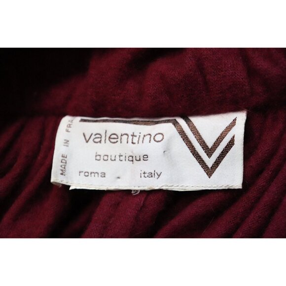 Vtg Deep Red Wool 1960s Valentino Boutique Set Includes Dress, Cape, And Turban - Picture 3 of 10